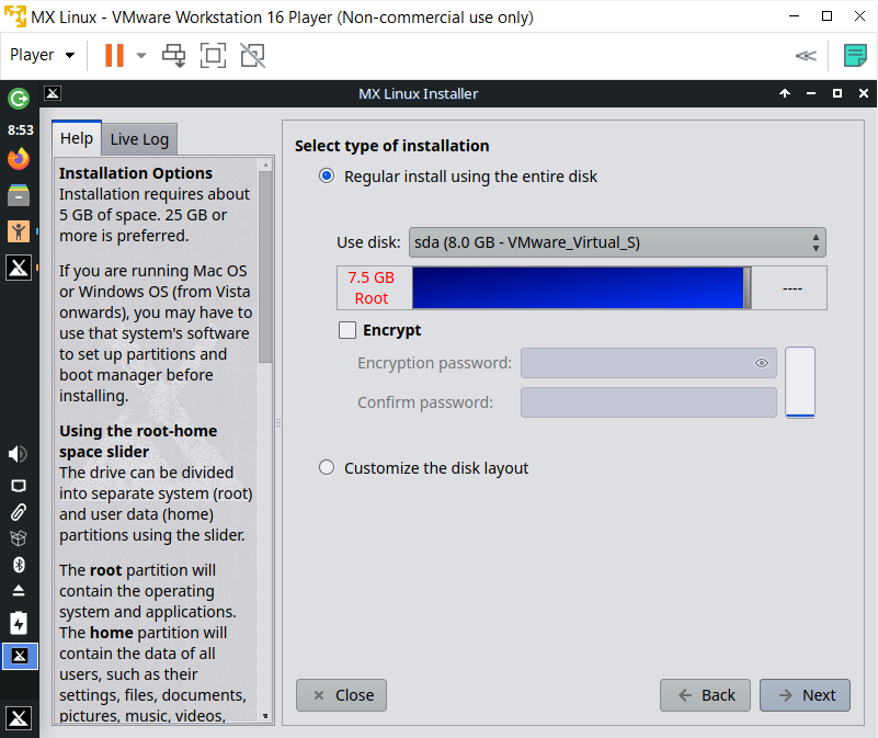 Select type of installation