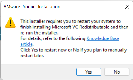 Restart prompt