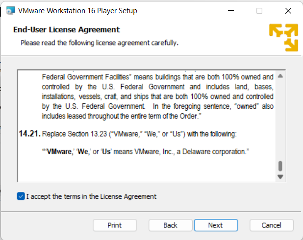 VMware License Agreement