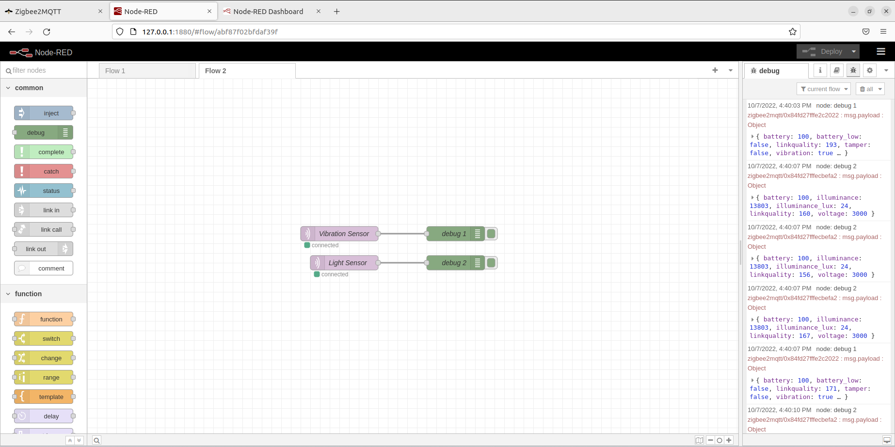 Node-RED's frontend